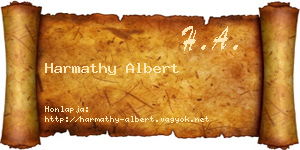 Harmathy Albert névjegykártya