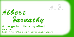 albert harmathy business card